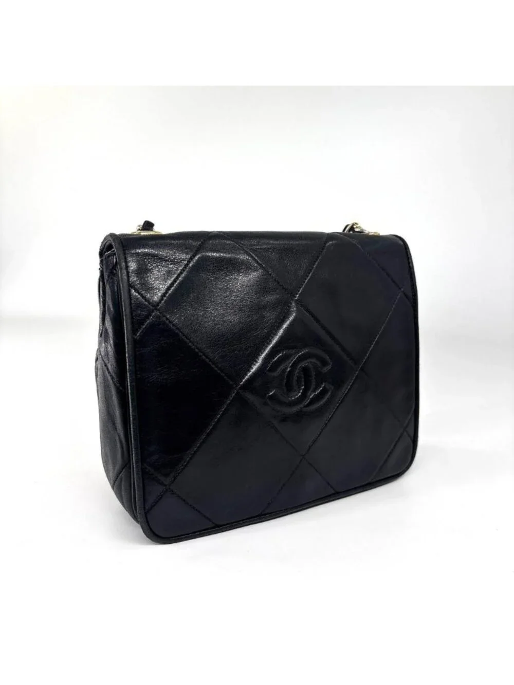 Chanel Super Quilted CC Logo Shoulder Bag Black